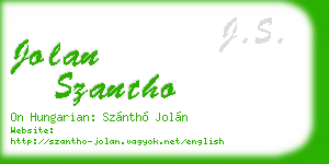jolan szantho business card